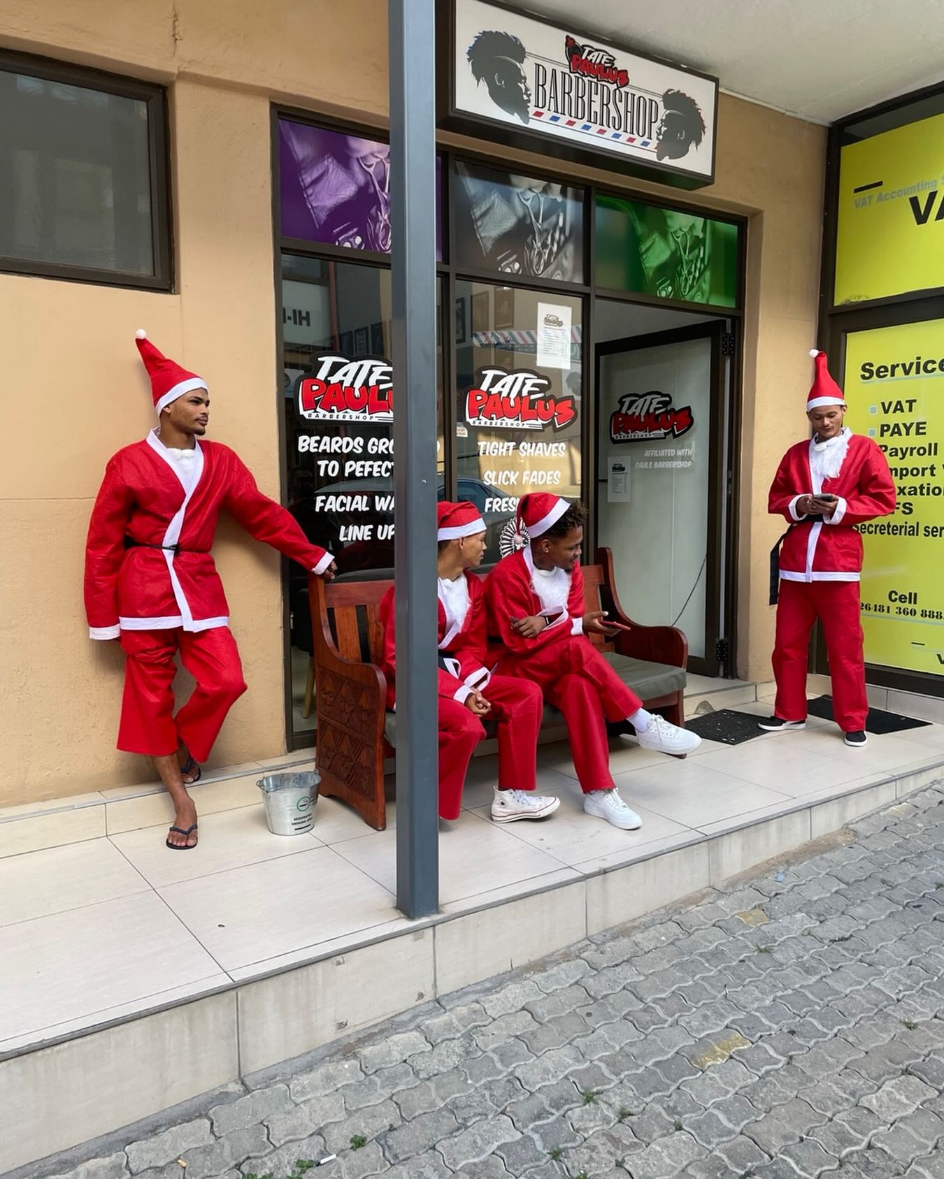 Paul's Barbershop storefront in Windhoek
